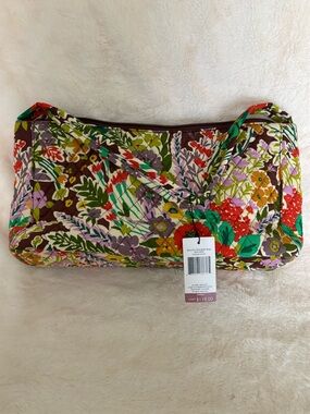 Vera Bradley Quilted Floral Shoulder Bag in Green, Red, Purple, Brown